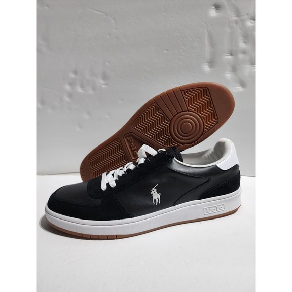 New Polo Ralph Lauren CSE Court Leather Suede Black Sneaker Shoe Size Men’s 12 - Picture 1 of 10